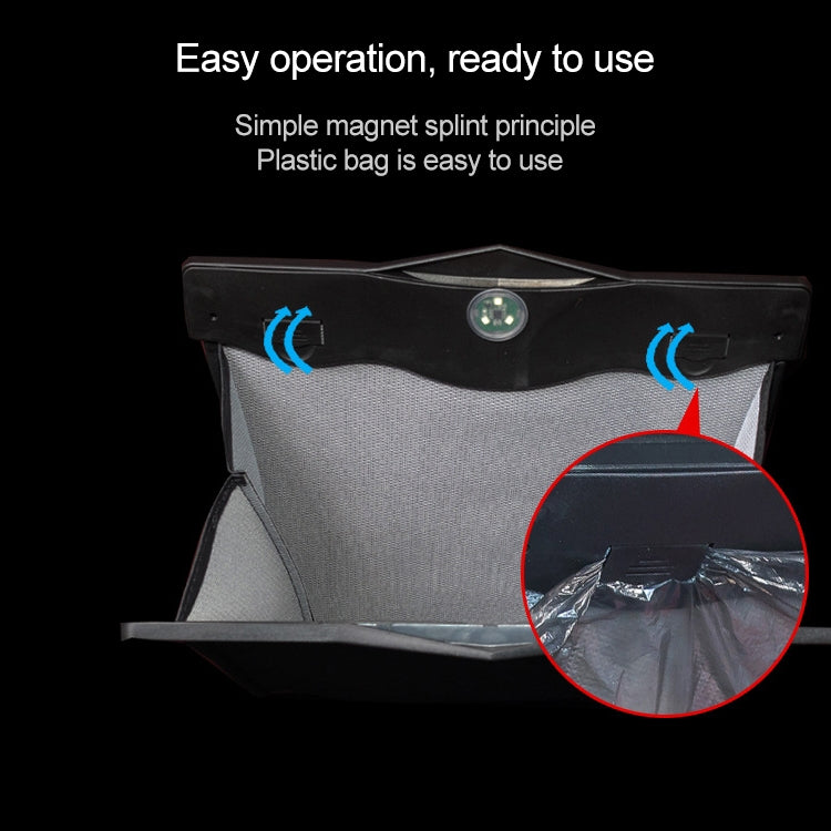 Car Multifunctional LED Design Hanging Folding Garbage Bin Storage Box (Red)