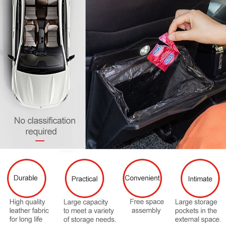 Car Multifunctional LED Design Hanging Folding Garbage Bin Storage Box (Brown)
