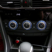 3 PCS Car Aluminum Air Conditioner Knob Case For ATENZA(Blue)