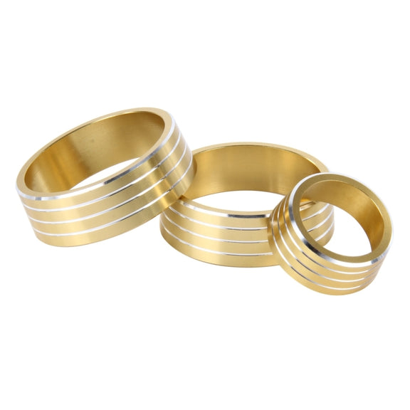 3 PCS Car Aluminum Air Conditioner Knob Case For Honda(Gold)