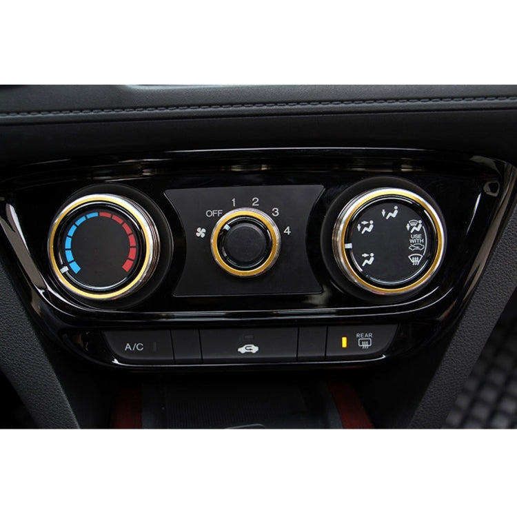3 PCS Car Aluminum Air Conditioner Knob Case For Honda(Gold)