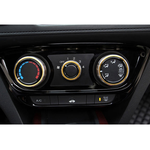 3 PCS Car Aluminum Air Conditioner Knob Case For Honda(Gold)