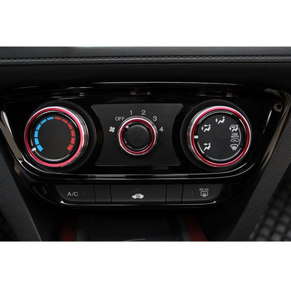 3 PCS Car Aluminum Air Conditioner Knob Case For Honda(Red)
