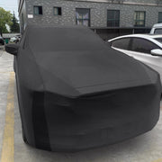 Anti-Dust Anti-UV Heat-insulating Elastic Force Cotton Car Cover for SUV, Size: M, 4.46m~4.77m (Black)
