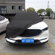 Anti-Dust Anti-UV Heat-insulating Elastic Force Cotton Car Cover for SUV, Size: M, 4.46m~4.77m (Black)