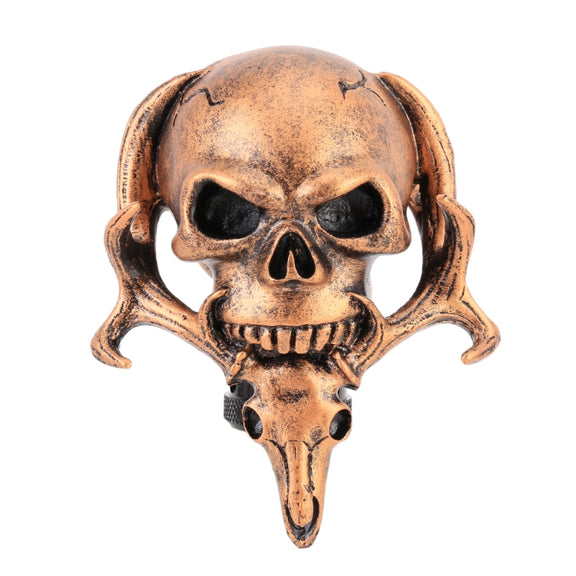 Universal Vehicle Car Creative Skull Double Heads Shaped Shifter Cover Manual Automatic Gear Shift Knob (Bronze)