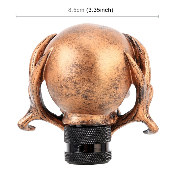 Universal Vehicle Car Creative Skull Double Heads Shaped Shifter Cover Manual Automatic Gear Shift Knob (Bronze)