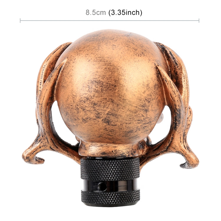 Universal Vehicle Car Creative Skull Double Heads Shaped Shifter Cover Manual Automatic Gear Shift Knob (Bronze)