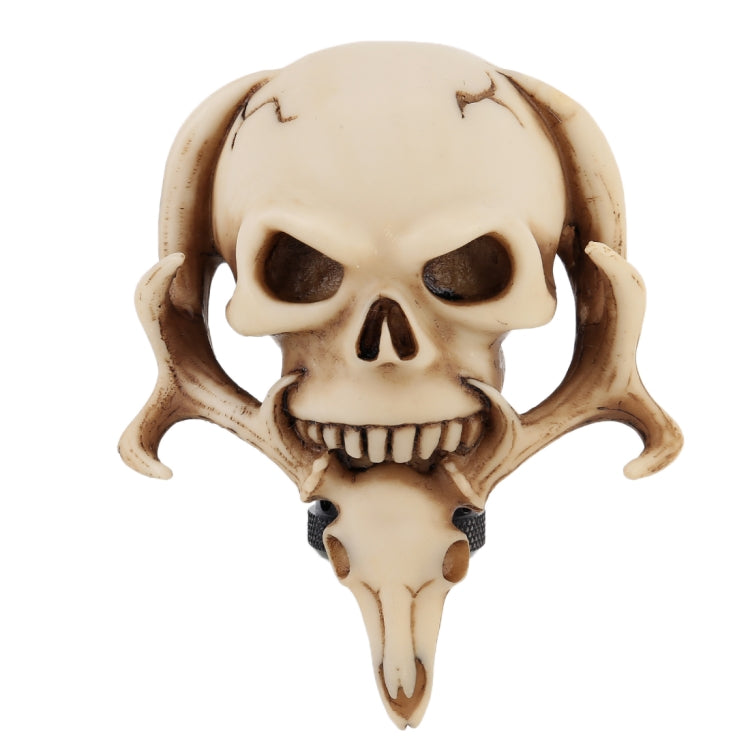 Universal Vehicle Car Creative Skull Double Heads Shaped Shifter Cover Manual Automatic Gear Shift Knob (Beige)