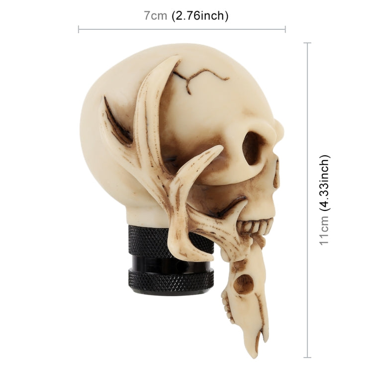 Universal Vehicle Car Creative Skull Double Heads Shaped Shifter Cover Manual Automatic Gear Shift Knob (Beige)