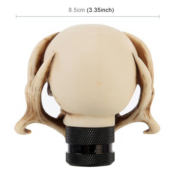 Universal Vehicle Car Creative Skull Double Heads Shaped Shifter Cover Manual Automatic Gear Shift Knob (Beige)