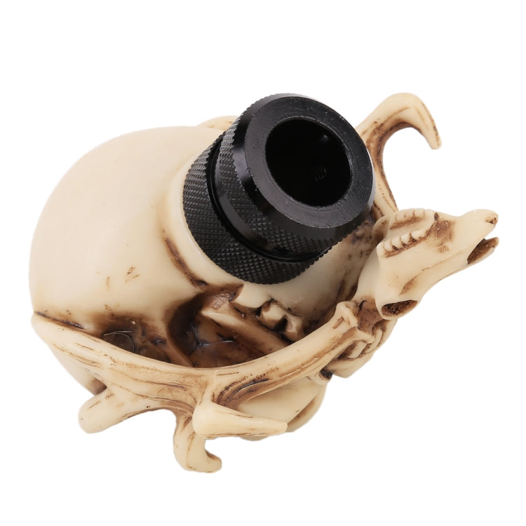 Universal Vehicle Car Creative Skull Double Heads Shaped Shifter Cover Manual Automatic Gear Shift Knob (Beige)