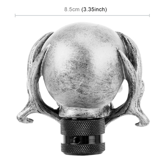 Universal Vehicle Car Creative Skull Double Heads Shaped Shifter Cover Manual Automatic Gear Shift Knob (Silver)