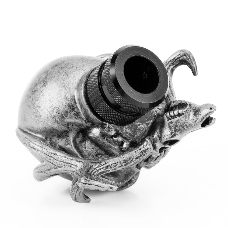 Universal Vehicle Car Creative Skull Double Heads Shaped Shifter Cover Manual Automatic Gear Shift Knob (Silver)