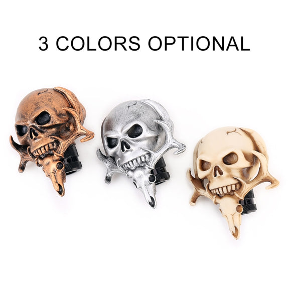 Universal Vehicle Car Creative Skull Double Heads Shaped Shifter Cover Manual Automatic Gear Shift Knob (Silver)