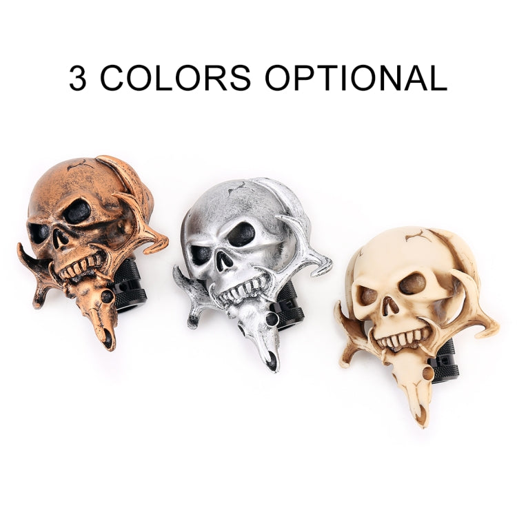 Universal Vehicle Car Creative Skull Double Heads Shaped Shifter Cover Manual Automatic Gear Shift Knob (Silver)