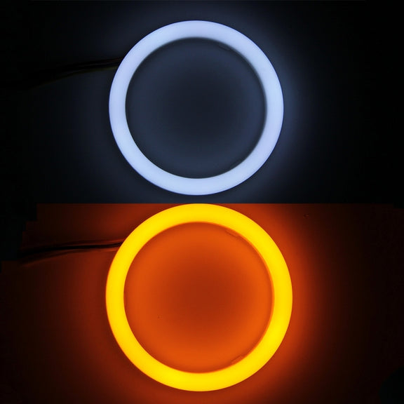 2 PCS 2.5inch 3W White Light + Yellow Light Car Angel Eyes Light, DC 12V Cable Length: 50cm