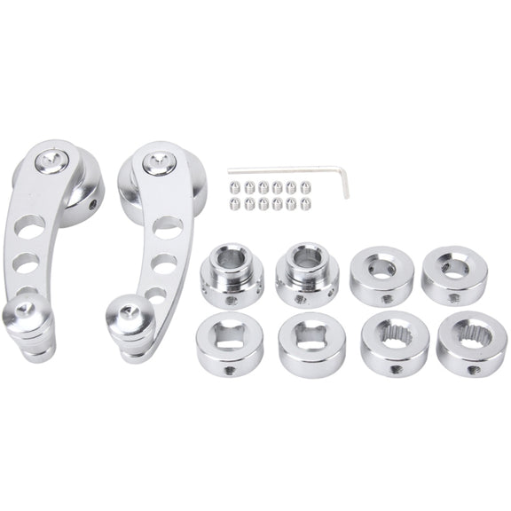 1 Pair Universal Car Wagon Door Window Crank Handle Winder  Manual Door Crank Handle Window Winders(Silver)