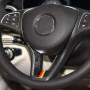 Car German Flag Carbon Fiber Steering Wheel Decorative Sticker for Mercedes-Benz