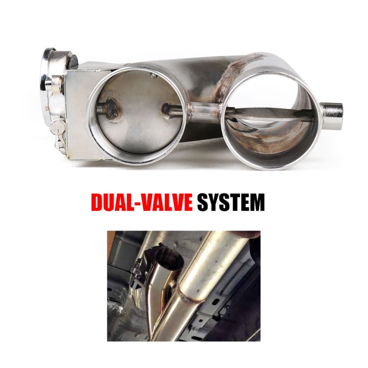 CNSPEED Y Shape 2 In 1 Car Remote Control Electric Exhaust Valve Pipe, Size: 2.5 inch