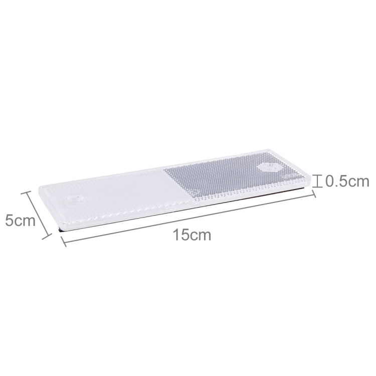 10 PCS Car Rear Bumper Warning Plastic Reflector and Sign(White)