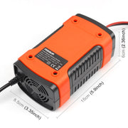 FOXSUR 12V 6A Intelligent Universal Battery Charger for Car Motorcycle, Length: 55cm, EU Plug(Red)