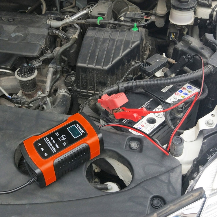 12V 6A Intelligent Universal Battery Charger for Car Motorcycle, Length: 55cm, UK Plug(Red)