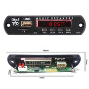 Car 12V Audio Bluetooth MP3 Player Decoder Board FM Radio TF USB 3.5 mm AUX, without Recording