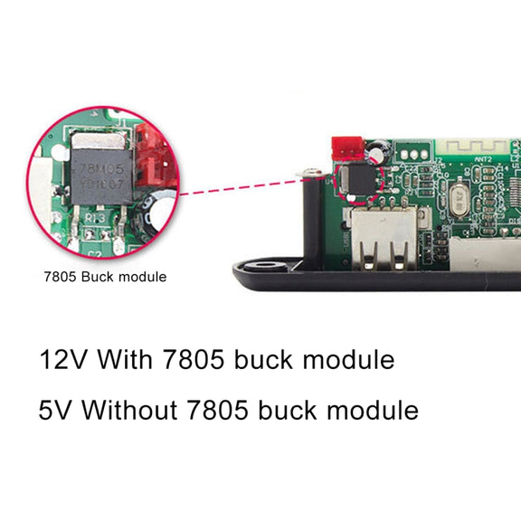 Car 12V Audio Bluetooth MP3 Player Decoder Board FM Radio TF USB 3.5 mm AUX, without Recording