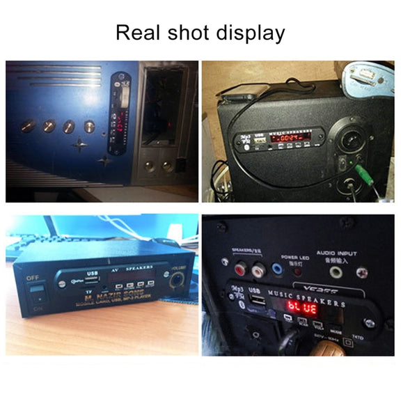 Car 12V Audio Bluetooth MP3 Player Decoder Board FM Radio TF USB 3.5 mm AUX, without Recording