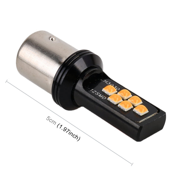 2 PCS 1156 DC9-16V / 3.5W Car Auto Turn Lights 12LEDs SMD-ZH3030 Lamps, with Constant Current(Yellow Light)