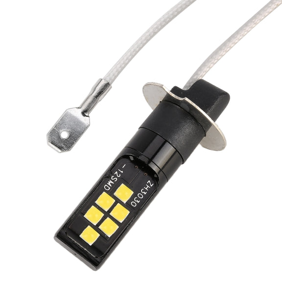 2 PCS H3 DC9-16V / 3.5W / 6000K / 320LM Car Auto Fog Light 12LEDs SMD-ZH3030 Lamps, with Constant Current (White Light)