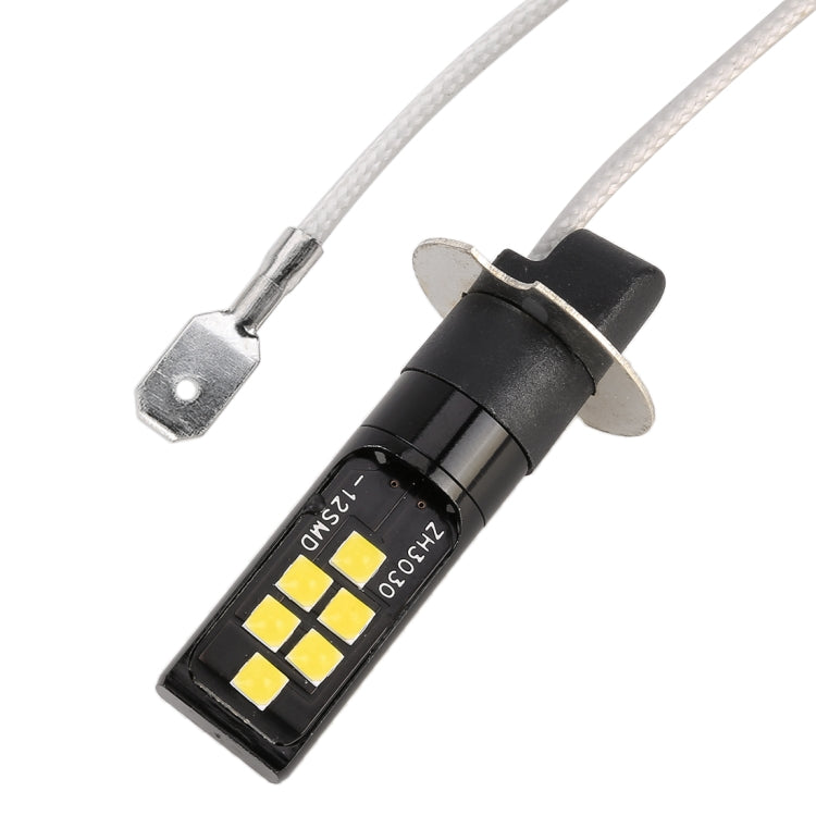 2 PCS H3 DC9-16V / 3.5W / 6000K / 320LM Car Auto Fog Light 12LEDs SMD-ZH3030 Lamps, with Constant Current (White Light)
