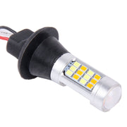 2 PCS T20/7440 10W 1000 LM 6000K White + Yellow Light DRL&Turn Light with 42 SMD-2835-LED Lamp���DC 12-24V