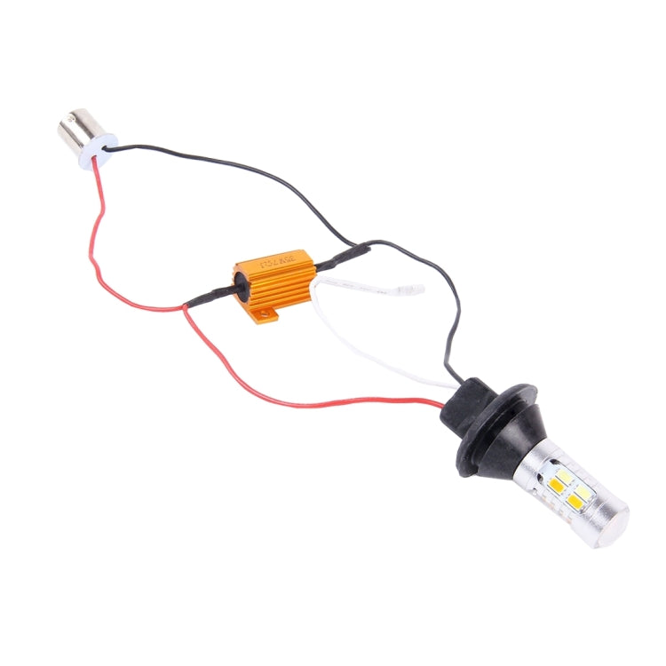 2 PCS 1156/BA15S/BAU15S 10W 1000LM 6000K White + Yellow Light DRL&Turn Light with 20 SMD-5730-LED Lamps���DC 12-24V