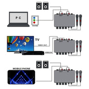 A933 Mini Karaoke Machine System Sound Mixer Amplifier for PC / TV / Mobile Phones, Support RCA in / 2 Channel Mic in(Black)