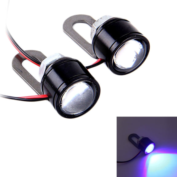 2 PCS 12V 3W  Blue Light Eagle Eyes LED Strobe Light For Motorcycle ���Wire Length: 90cm