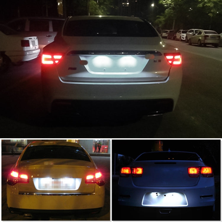 2 PCS DC12V / 2W / 6000K / 120LM Car LED License Plate Light 18LEDs SMD-3528 Lamps for Dodge, White Light