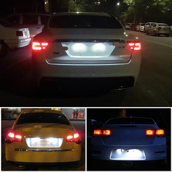 2 PCS DC12V / 2W / 6000K / 120LM Car LED License Plate Light 18LEDs SMD-3528 Lamps for Dodge, White Light