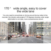 V100 7 inch LCD Touch Screen Rear View Mirror Car Recorder with Separate Camera, 170 Degree Wide Angle Viewing, Support Night Vision / Loop Video / Motion Detection / G-Sensor / TF Card