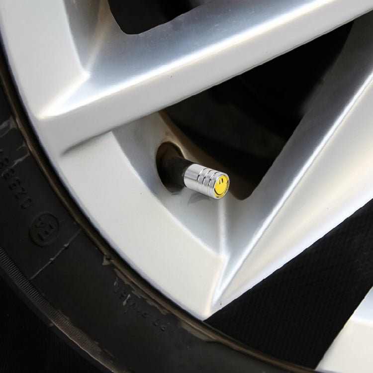 4 PCS Smile Pattern Gas Cap Mouthpiece Cover Gas Cap Tire Cap Car Motor Bicycle Tire Valve Caps