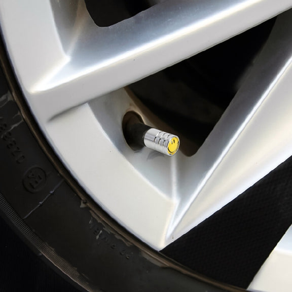 4 PCS Smile Pattern Gas Cap Mouthpiece Cover Gas Cap Tire Cap Car Motor Bicycle Tire Valve Caps