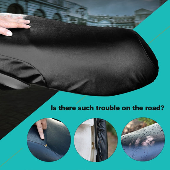 Water-resistant Motorcycle Black Leather Seat Cover Prevent Bask In Seat Scooter Cushion Protect, Size: XL, Length: 61-65cm; Width: 27-38cm