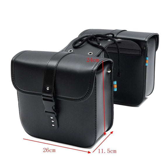 Motorcycle Accessories Modified Side of the Box Leather Bag Knight Bag Kit(Black)