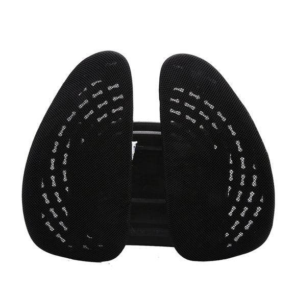 Car Lumbar Support Office Seat Belt Backrest Double Cushion Car Home Massage Lumbar Ice Silk Pillow (Black)