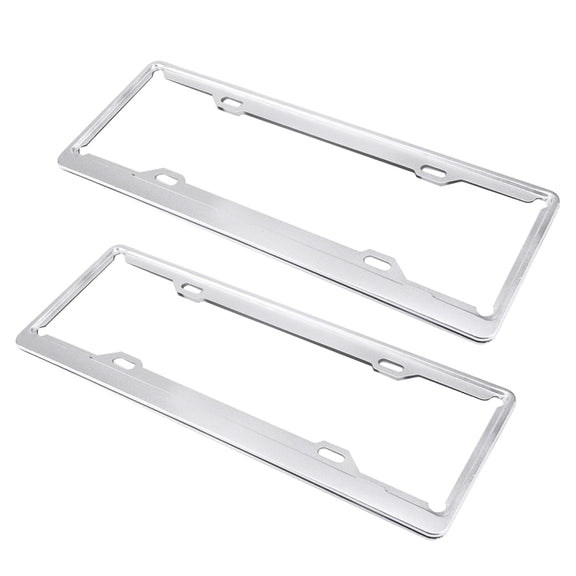 2 PCS Car License Plate Aerospace Aluminum Bracket Frame Holder Stand Mount, Size: 440mm x 140mm(Silver)