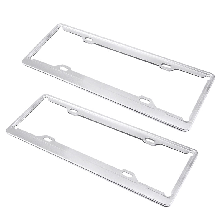 2 PCS Car License Plate Aerospace Aluminum Bracket Frame Holder Stand Mount, Size: 440mm x 140mm(Silver)