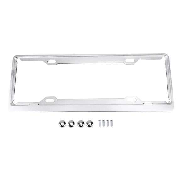 2 PCS Car License Plate Aerospace Aluminum Bracket Frame Holder Stand Mount, Size: 440mm x 140mm(Silver)