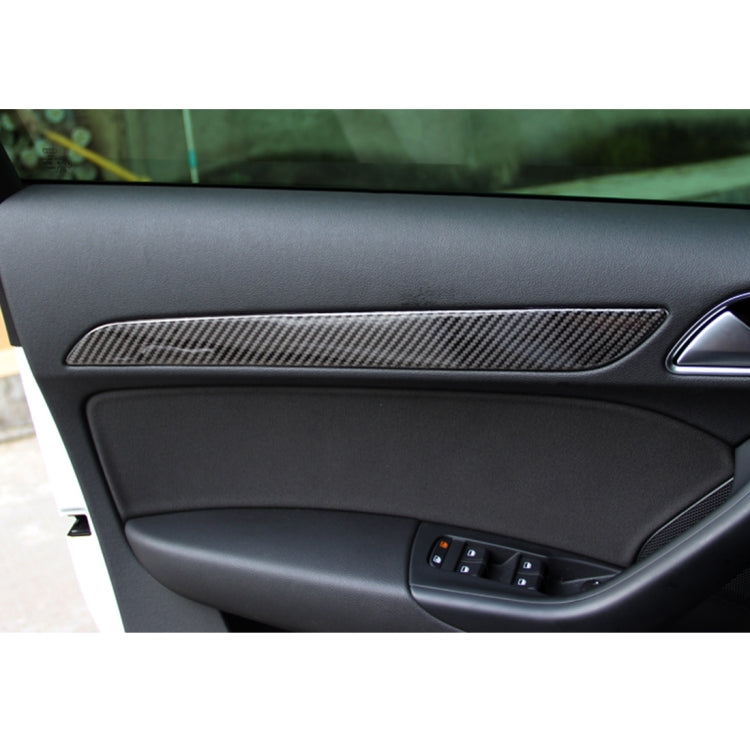4 PCS Carbon Fibre Car Door Panel Decorative Sticker for Audi Q3 2013-2018