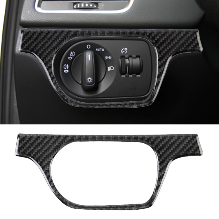 Carbon Fibre Car Headlight Switch Decorative Sticker for Audi Q3 2013-2018